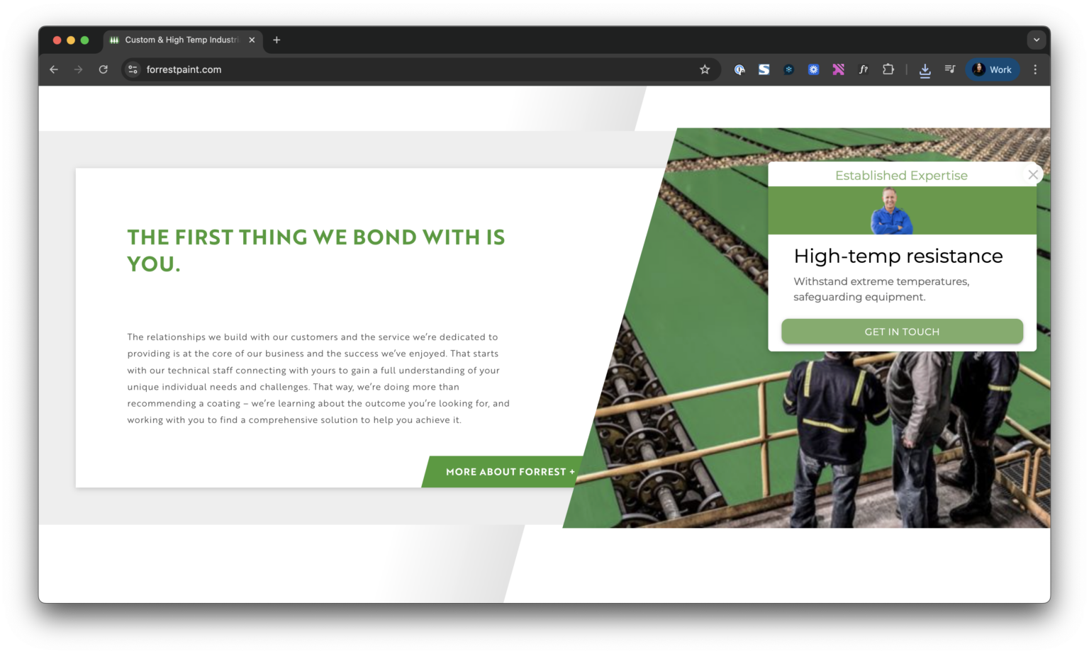 Forrest consideration-stage microexperience showing proof points