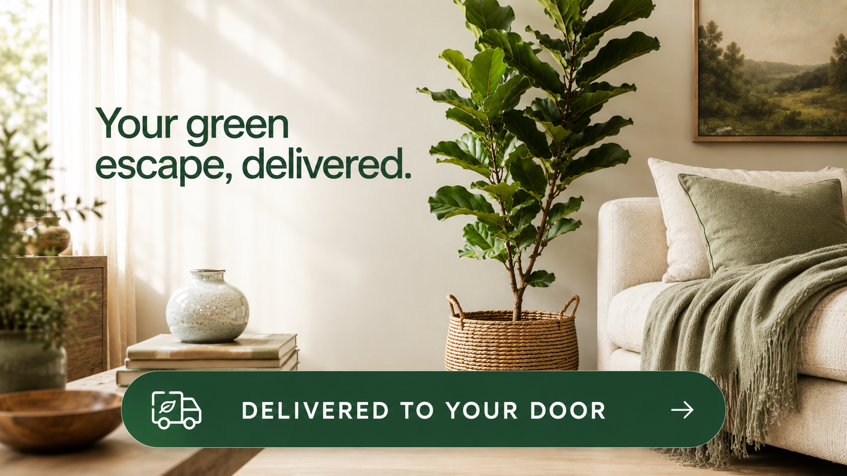 Welcome greeting microexperience for a plant e-commerce store